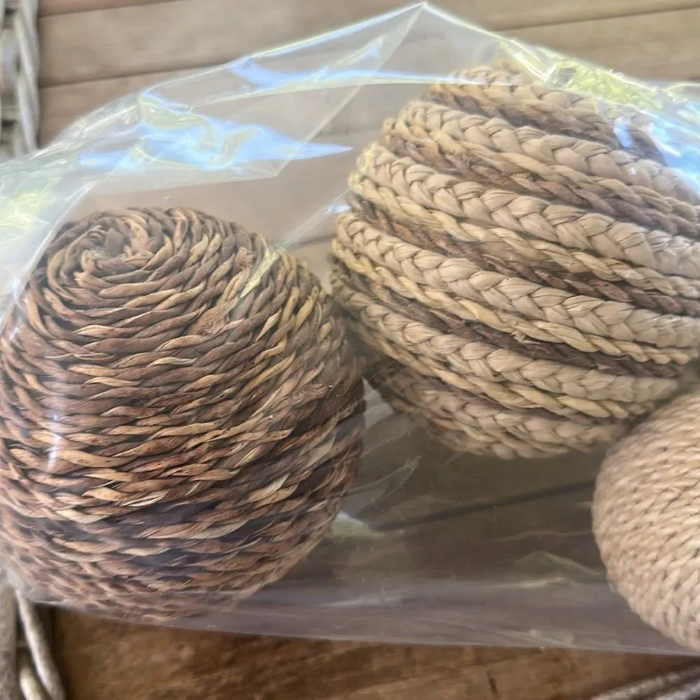 Pier 1 Round Accent Wicker Balls 5 included